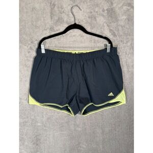 Adidas Climalite Running Shorts Womens Black Neon Yellow Athletic D89911 Size XL